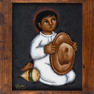 JESUS ORTIZ TAJONAR YOUNG CHILD OIL PAINTING