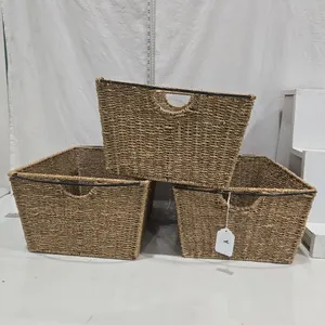 Sea Grass/Metal  Baskets (3)