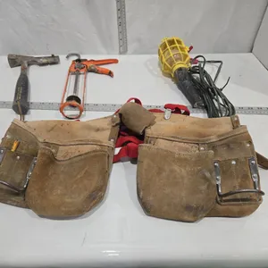 Trouble Light, Work Belt, Shingle Hammer