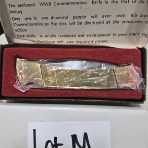 WWII Commemorative Knife - gold plated, limited edition
