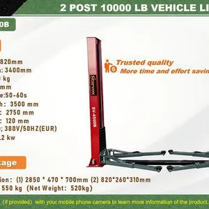 2026 STARVOX SV-4500B 2 Post 10000 lb Vehicle Lift (Unused)