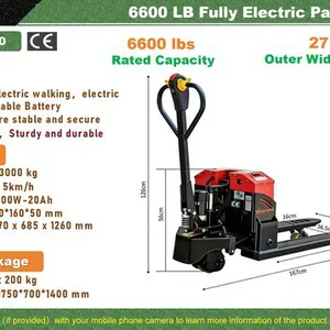 2026 STARVOX CBD-30 6600 lb Electric Pallet Jack (Unused)