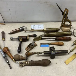British Brass Tool Collection: Mini Plane, Yankee Sheffield Ratchet, Grease Guns, and More