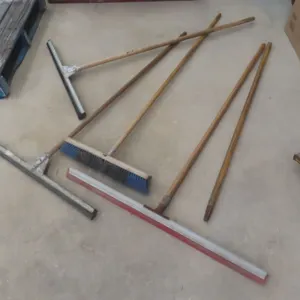 3 Squeegees and Push Broom