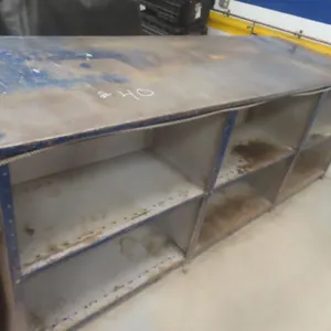 Steel Work Bench, Double-Sided, 12 Compartments, 40x37x109