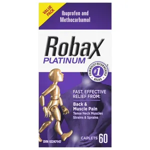 ROBAX PLATINUM BACK PAIN RELIEF AND MUSCLE RELAXANT, CAPLETS -N E: 4/2027