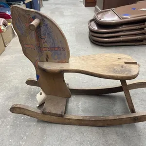 Vintage Cast Toys Brand Wooden Rocking Horse