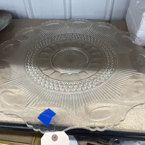 Large Clear Glass Cake Plate