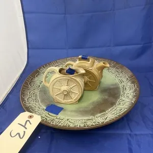 3 Pcs - Frankoma Wagon Wheel Creamer