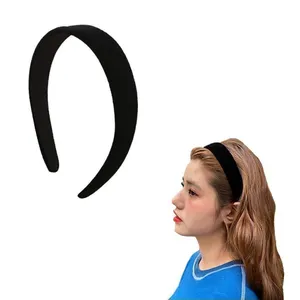 Black Padded Headband Satin Headband