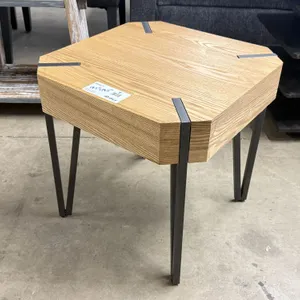 Wood and Metal Accent Table, 19.5" x 19.5"