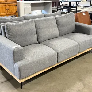 (2) Modern Gray Fabric Sofas, 78in