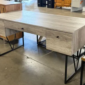 Modern Wood and Metal Desk, 63" x 28.75"