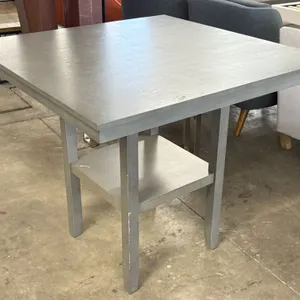 Metal Table With Lower Shelf, 40" x 40"