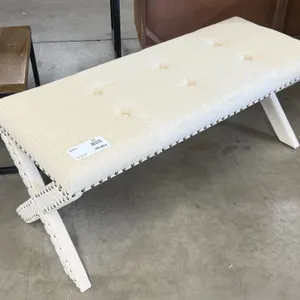 Upholstered Bench, Tufted Top, Nailhead Trim, 42in Long