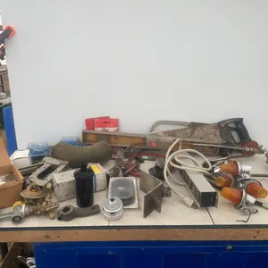Quantity of misc hardware including grease gun, 6V coil, etc .