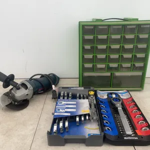42 pc open end socket set , 7 pc flex-head combination gear wrenches , 4 1/2” Bosch grinder -working