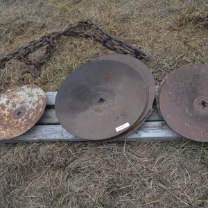 Assortment of Used Discs, Old Rusty Chain