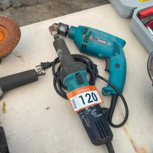 Lot - Makita 1/2" Hammer Drill and 1/4" Die Grinder (Tested) (Sherwood Park area).