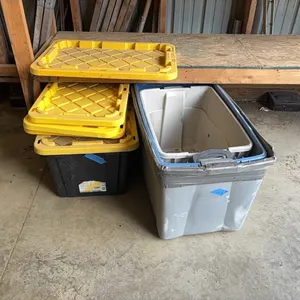 4 TOTES WITH EXTRA COVERS