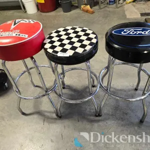 AUTOMOTIVE THEMED BAR STOOLS, QTY (3)