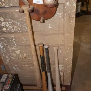 Homemade Baseball Bat and Ball Wall Holder