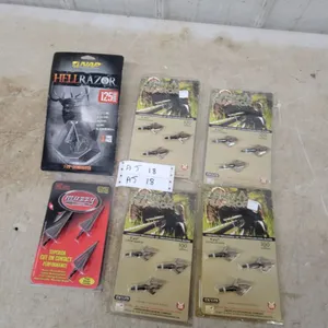 NAP Hellrazor 125-Grain, Muzzy, and Turkey Terror 100-Grain Broadhead Packs, 6 Total Arrow Heads