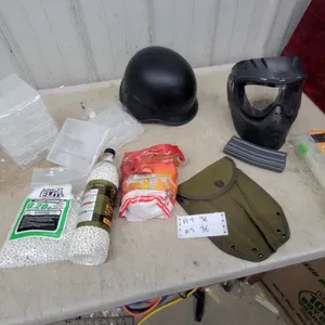 Airsoft Lot: Elite 0.20g Bbs, Tactical Helmet, Full-Face Mask, Replica Magazine, and More