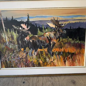 Monty Schuster Moose Oil Painting