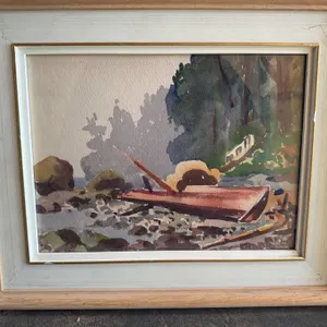 Mildred Valley Thornton Watercolor Log on the