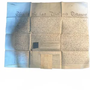 19th Century Handwritten Last Will and Testament Document