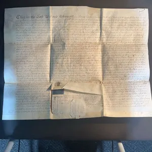 Early Handwritten English Legal Document with Seals