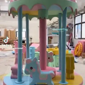 *NEW - READY TO ASSEMBLE* KIDS RIDABLE CAROUSEL WITH LIGHTS