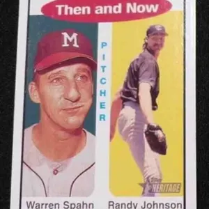 TOPPS HERITAGE HOF SPAHN/R JOHNSON CARD