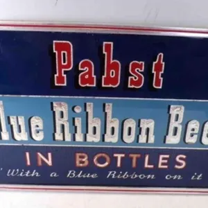 Vintage PABST Blue Ribbon PBR Beer in Bottles Sign