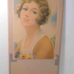 1948 Litho Pin Up Calendar Art Deco Style NOS