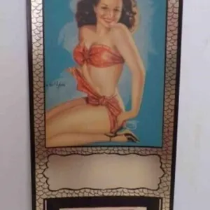 1940 Pin Up Calendar Brunette w/Tropical Bikini