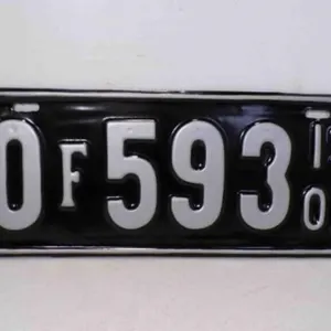 1925 Oklahoma License Plate Black w/Silver Letters