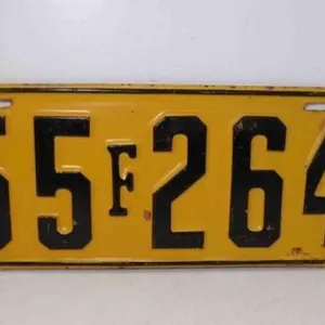 1928 Oklahoma License Plate Yellow w/Black Letters