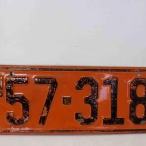 1932 Kansas License Plate Orange w/Black Letters