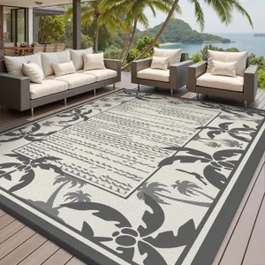 New $50 (5X8FT) Outdoor Rug 5x8 ft Reversible...