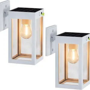 NEW $70 (2pck) Solar Porch Lights Outdoor