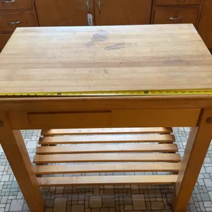 Wood Kitchen Island, 36”W 34”H 24”D