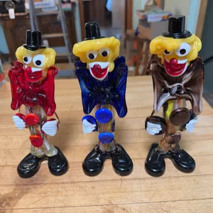 Murano Glass Clown Figurines & The Bluebird of Happiness