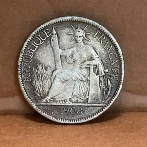 1908 French Indochina Piastre de Commerce