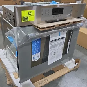 Thermador ME301YP/04 30" single wall oven. Features stainless steel trim, gray glass door, digital touch control panel, Wi-Fi connectivity, and intern