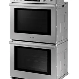 Dacor DOB30T977DS stainless steel double electric built-in wall oven. Features double oven configuration, integrated water reservoir, glass viewing wi