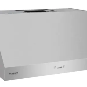 Signature Kitchen Suite SKSPH3602S 36" pro-style stainless steel wall hood. Features baffle filters and integrated controls. Dimensions: 36"W x 24"D x