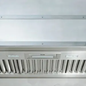 Thermador VCIN48GWS 48" custom insert stainless steel 4-speed wall-mounted smart range ducted hood. S/N: 394060298209000613. Note: Item is new in box.