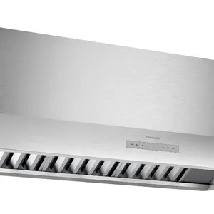 Thermador PH48HWS Pro Harmony stainless steel smart wall hood. Features 4-speed fan control, multi-level LED lighting, and commercial-style baffle fil